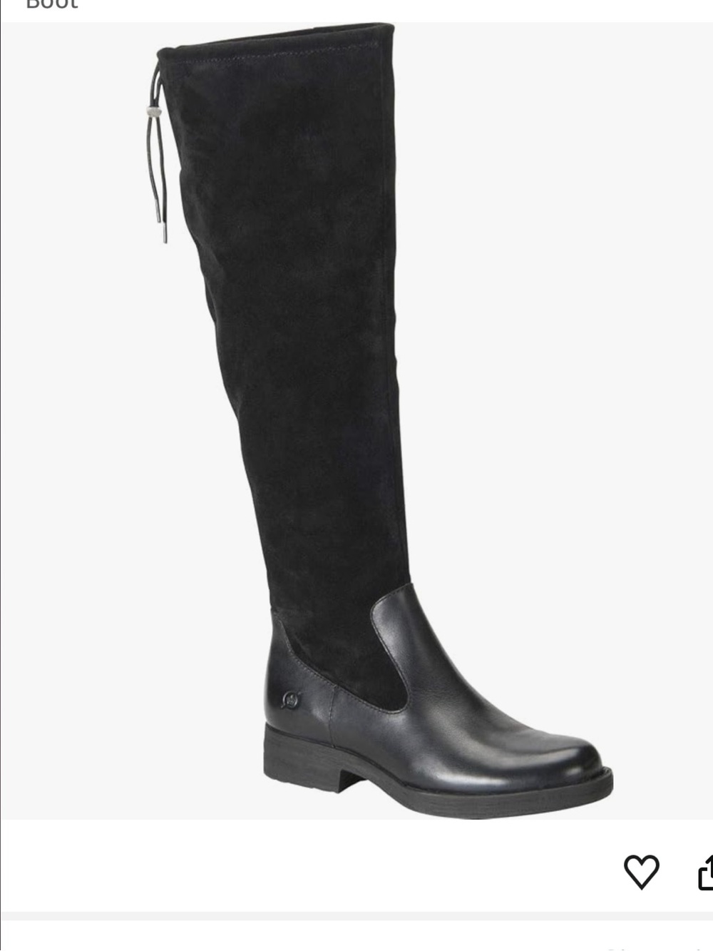 Born laguna black leather suede riding boots new in box Euro 36.5 or 6 m